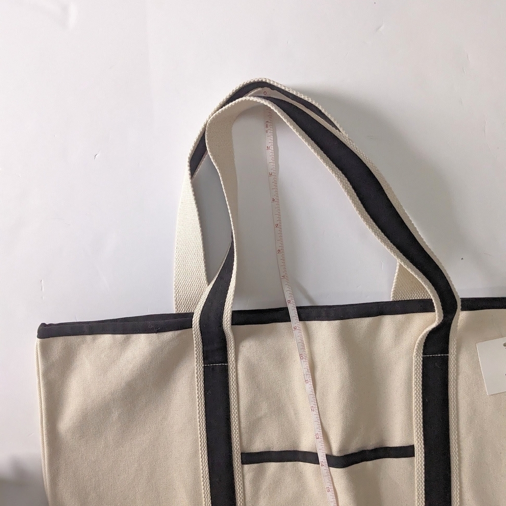 Sturdy But Stylish Canvas Tote with Black Trim & Initial 'J' - Picture 5 of 8